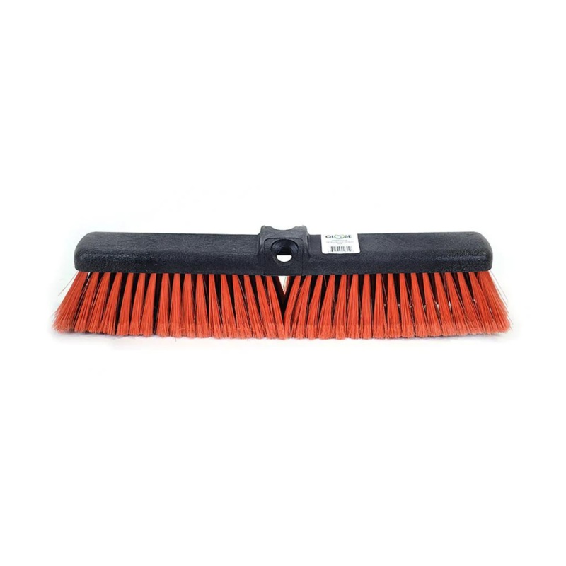 Globe Push Broom Head, 18", Plastic, Red