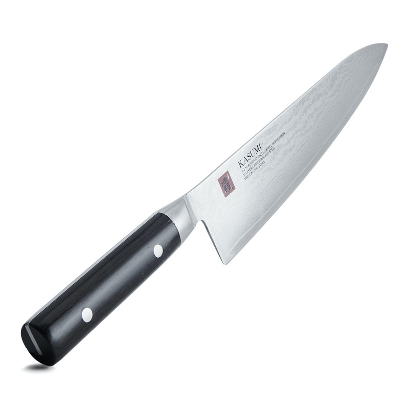 Kasumi Damascus Chef Knife, 9.5", Black