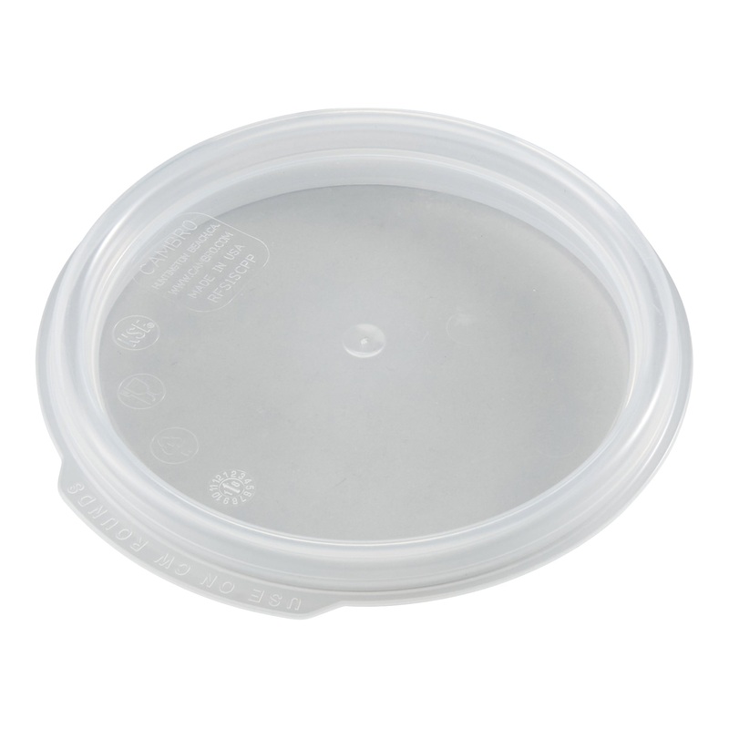 Cambro Camwear Round Food Storage Container Seal Lid, 1 qt, Translucent