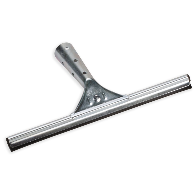 Carlisle Flo-Pac Professional Single-Blade Rubber Window Squeegee With Zinc Plated Steel Handle, 12"