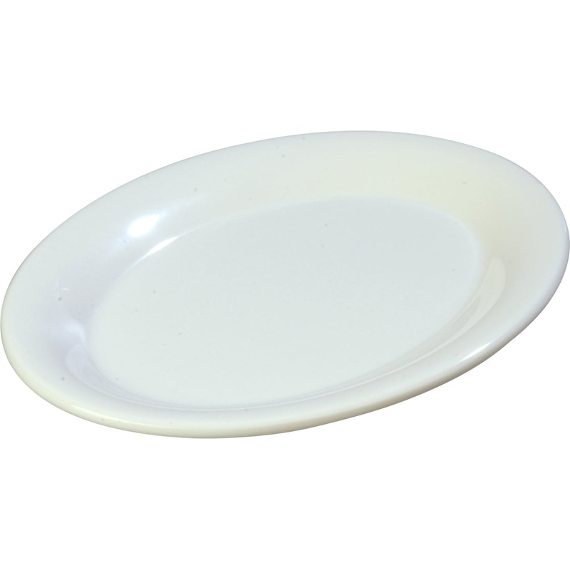 Carlisle Sierrus Oval Platter Tray, 9.5" x 7.25", Melamine, White