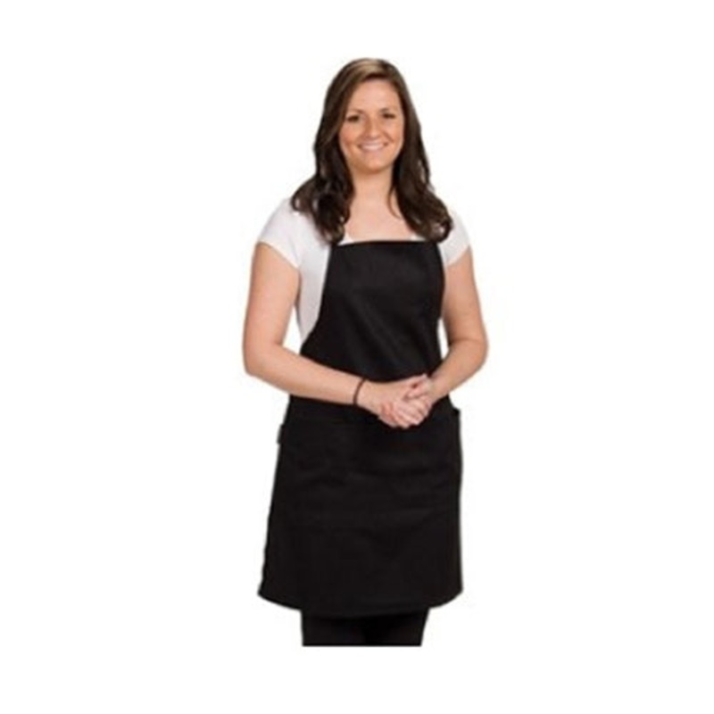 Chef Revival Gourmet Bib Apron, 3 Pockets, EZ-Blend, Black