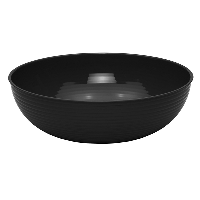 Cambro Camwear Round Ribbed Bowl, 23", Black