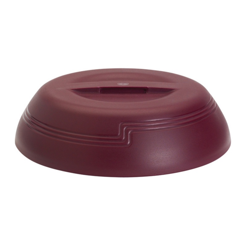 Cambro Camwear Shoreline Insulated Delivery Ware Low Profile Dome, 9", Cranberry (12-pack)