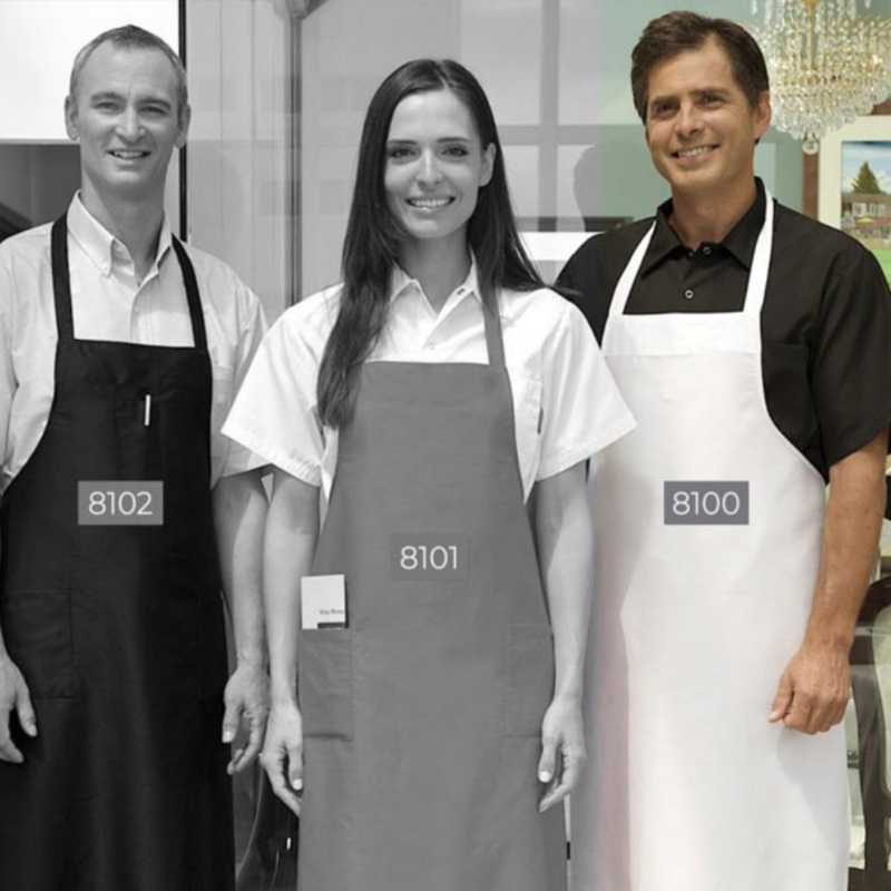 Vista Textiles Econo Bib Apron, Heavy Twill, White
