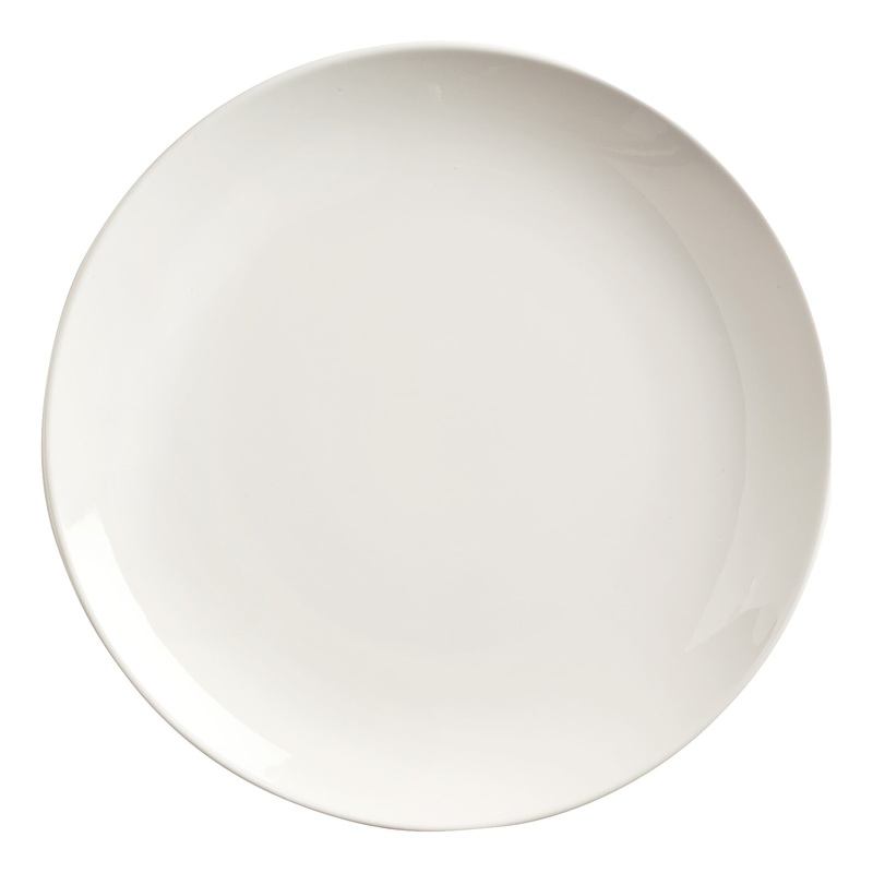 Libbey World Tableware Porcelana Coupe Plate, 11 1/4", White (12-pack)