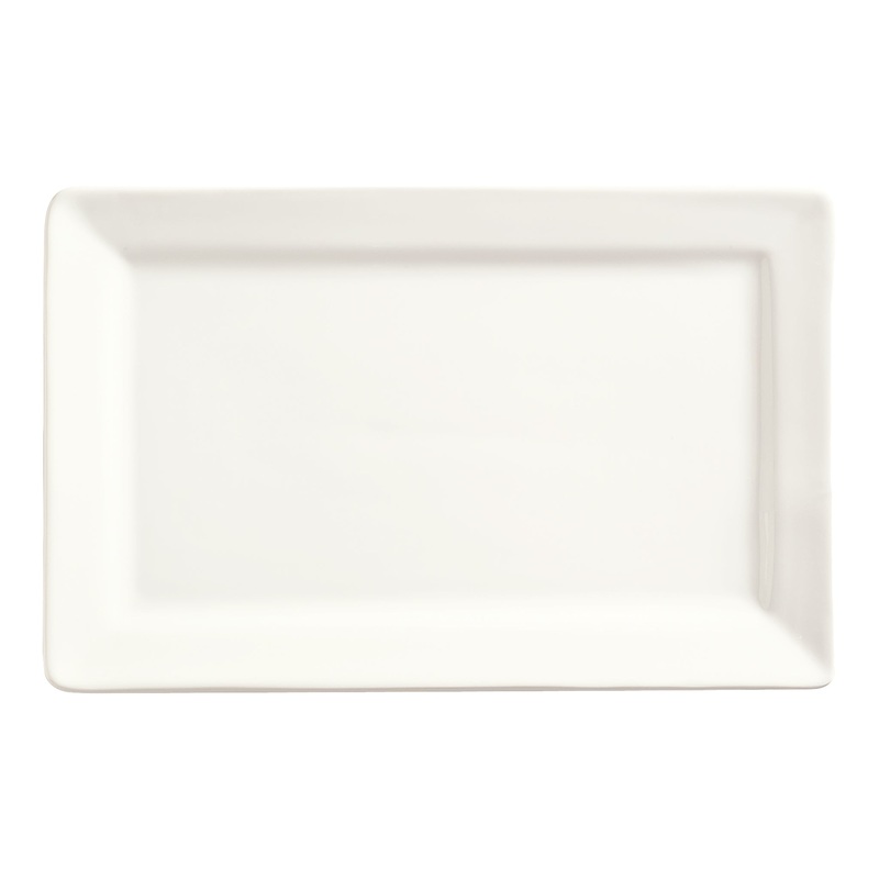 Libbey World Tableware Slate Rectangular Serving Platter, White, 11" x 7", White (12-pack)