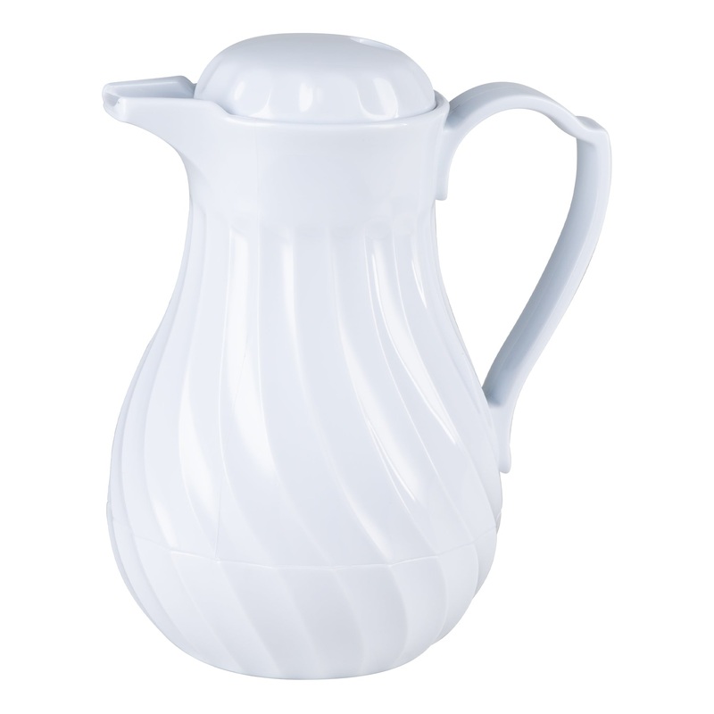 Vollrath SwirlServe Hot-N-Cold Beverage Server, 20 oz, White