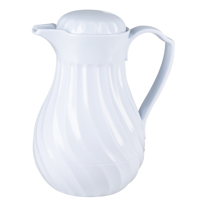 Vollrath SwirlServe Hot-N-Cold Beverage Server, 42 oz, White