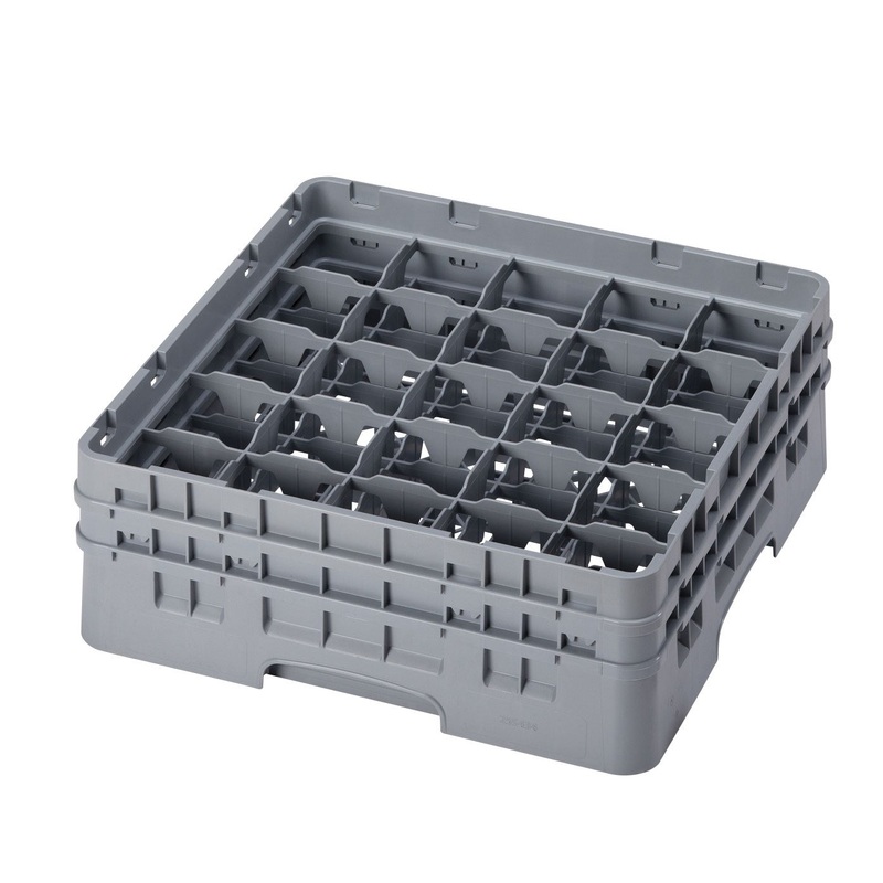Cambro Camrack Glass Rack, 25 Compartment, 5 1/4" Height, Grey