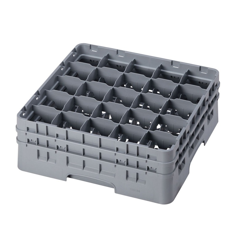 Cambro Camrack Glass Rack, 25 Compartment, 6 1/8" Height, Grey