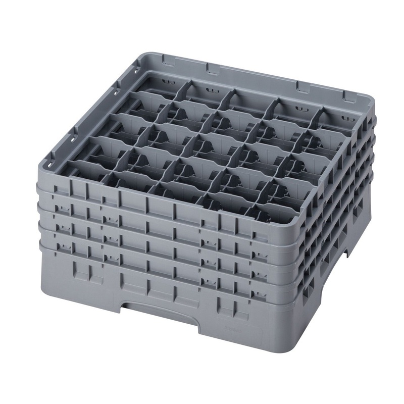 Cambro Camrack Glass Rack, 25 Compartment, 8 1/2" Height, Grey
