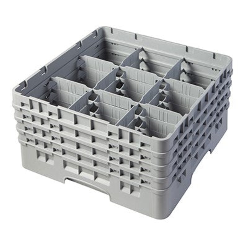 Cambro Camrack Glass Rack, 9 Compartment, 8 1/2" Height, Grey
