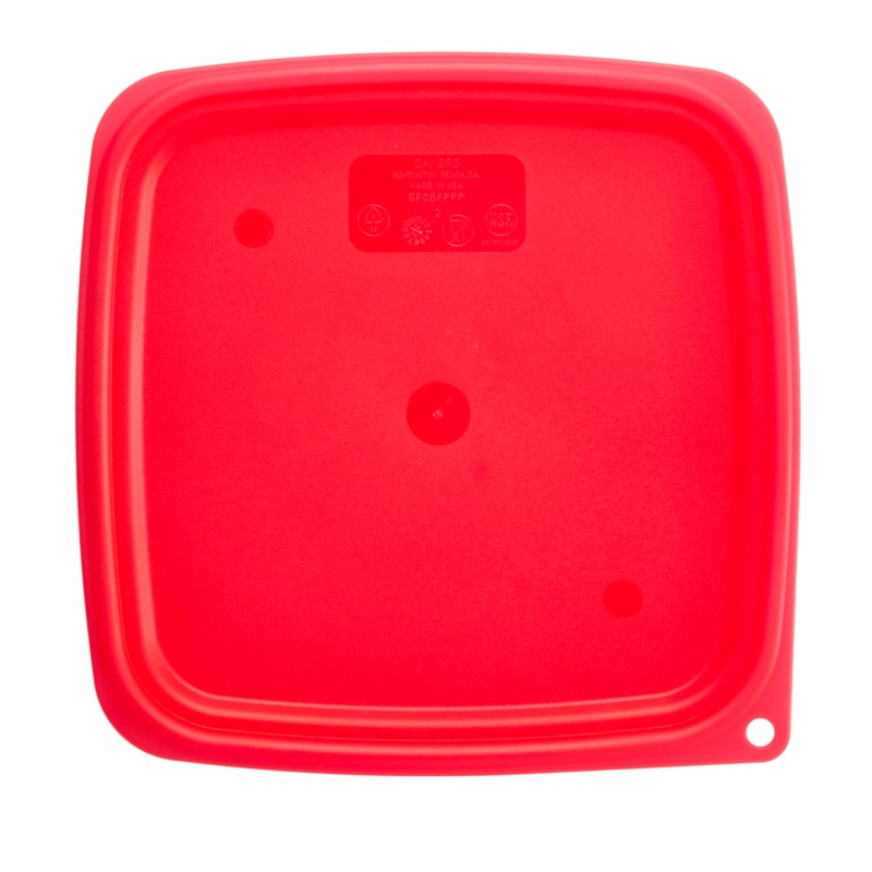 Cambro CamSquare FreshPro Easy Seal Cover, 6-8 qt, Translucent Red