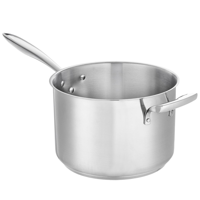 Browne Thermalloy Deep Sauce Pan, 10 qt, Stainless Steel