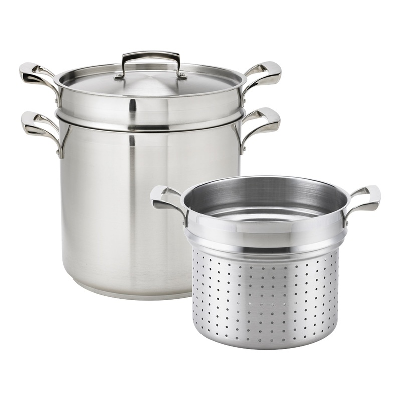 Browne Thermalloy Pasta Cooker 3 Piece Set, 12 qt, Stainless Steel