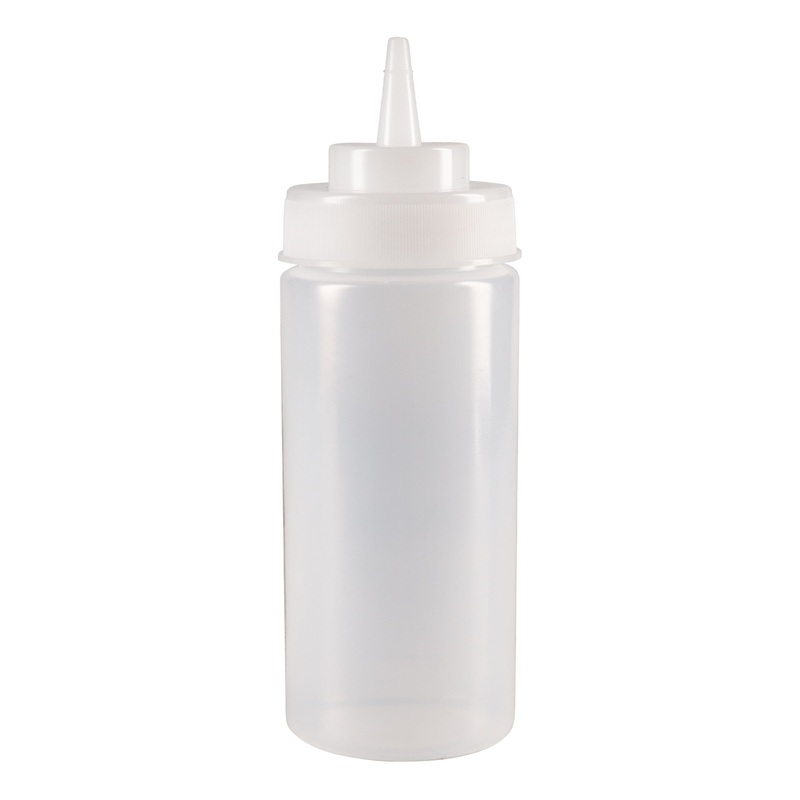 Browne Wide Mouth Squeeze Bottle, 16 oz, Clear