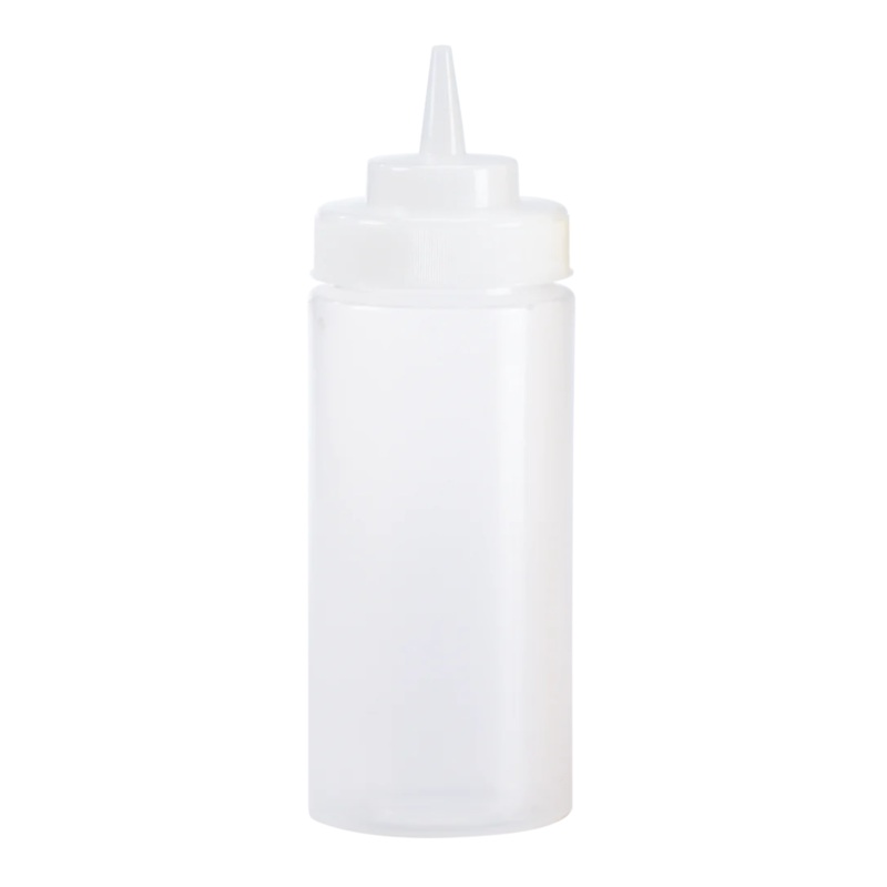 Browne Wide Mouth Squeeze Bottle, 32 oz, Clear (6-pack)