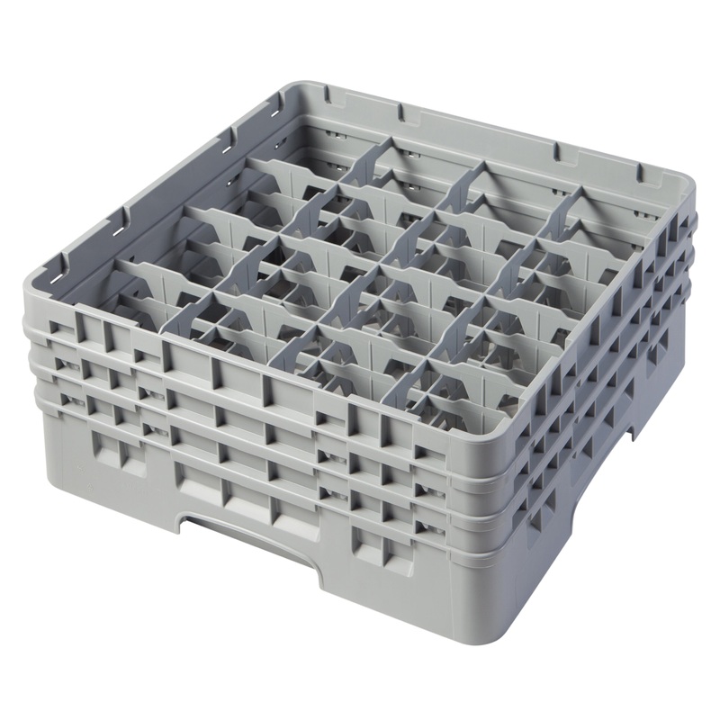 Cambro Camrack Glass Rack, 16 Compartment, 6 7/8" Height, Grey