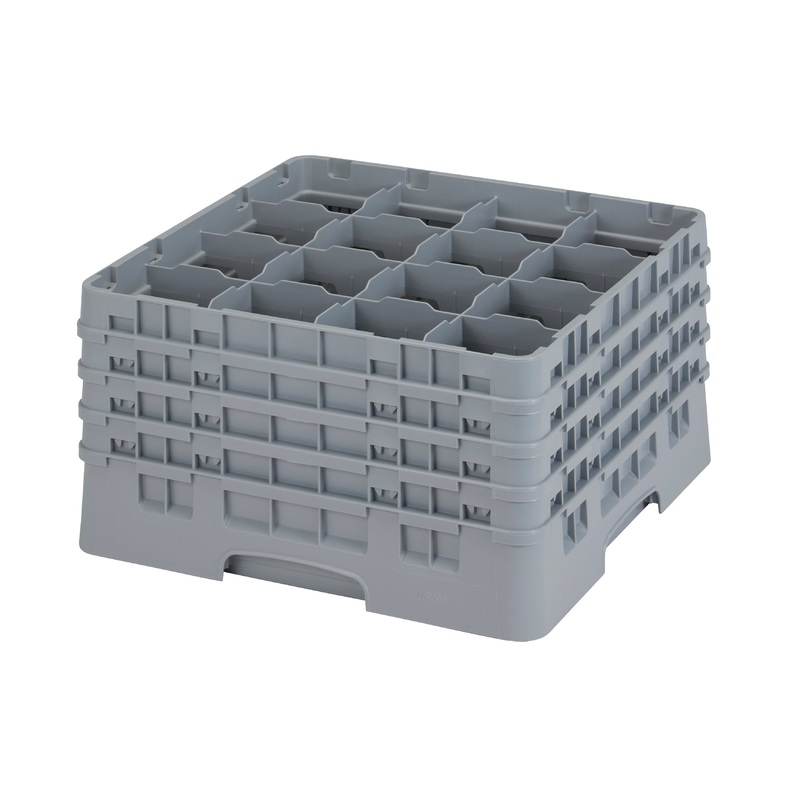 Cambro Camrack Glass Rack, 16 Compartment, 8 1/2" Height, Grey
