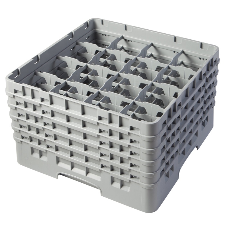 Cambro Camrack Glass Rack, 16 Compartment, 9 3/8" Height, Grey