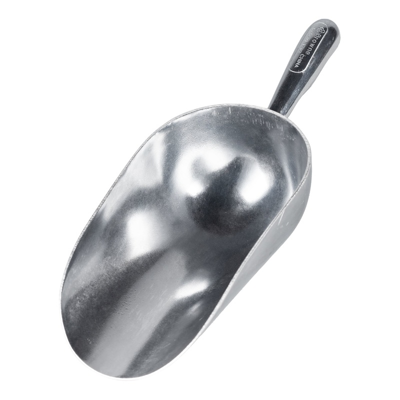 Browne Round Bottom Scoop, 12 oz, Aluminum