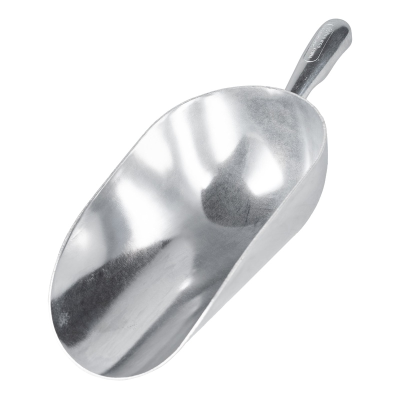 Browne Round Bottom Scoop, 38 oz, Aluminum