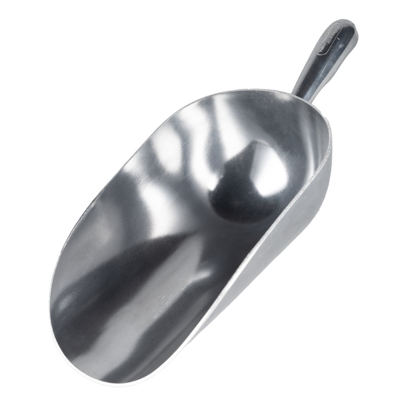Browne Round Bottom Scoop, 57 oz, Aluminum