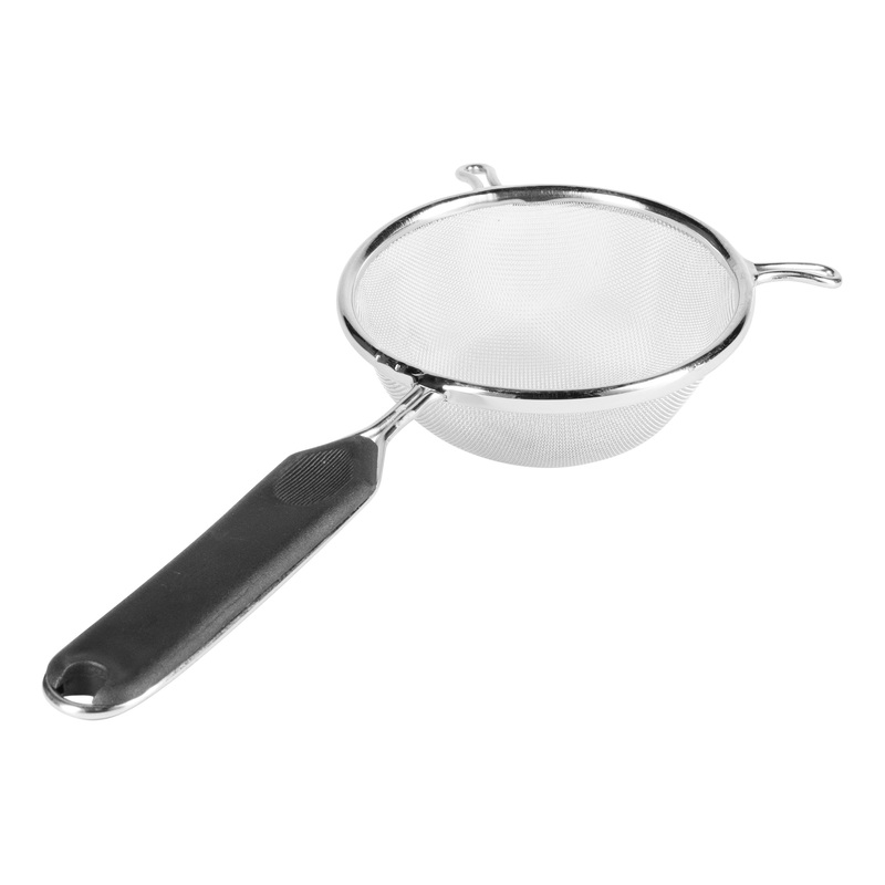 Browne Single Mesh Fine Strainer, 10.25", Stainless Steel w Plastic Handle