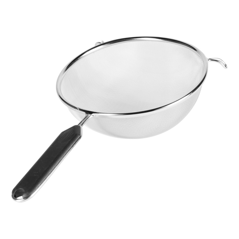 Browne Single Mesh Fine Strainer, 6.25", Stainless Steel w Plastic Handle