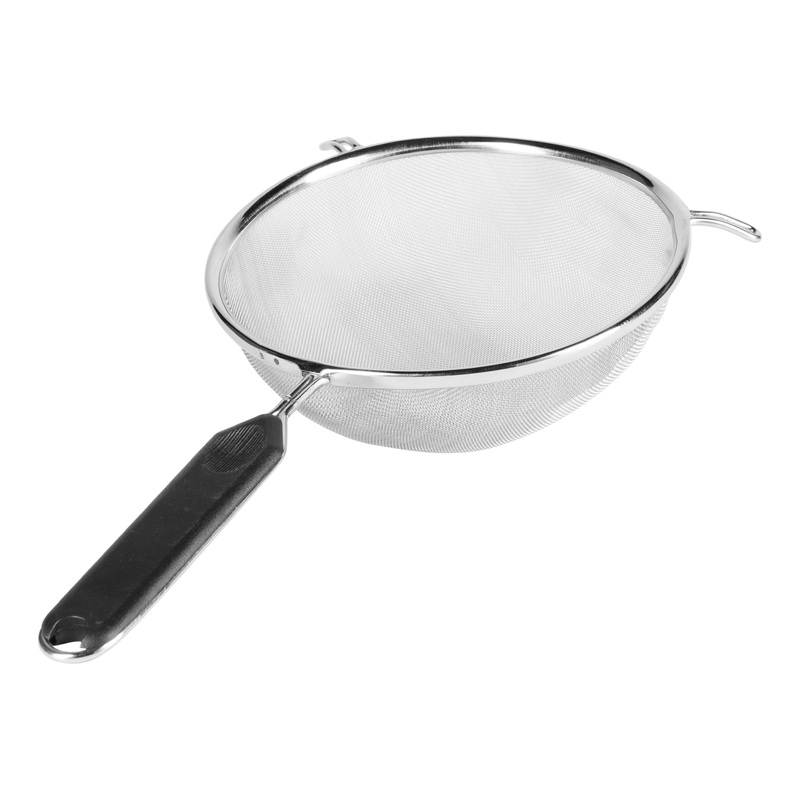 Browne Single Mesh Fine Strainer, 7.25", Stainless Steel w Plastic Handle