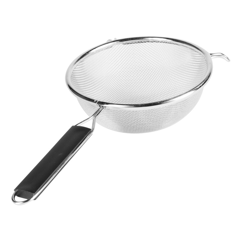 Browne Single Mesh Fine Strainer, 8", Stainless Steel w Plastic Handle