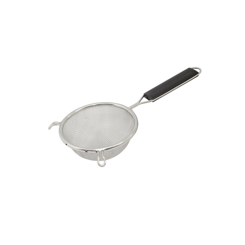 Browne Single Mesh Medium Strainer, 4.75", Stainless Steel w Plastic Handle