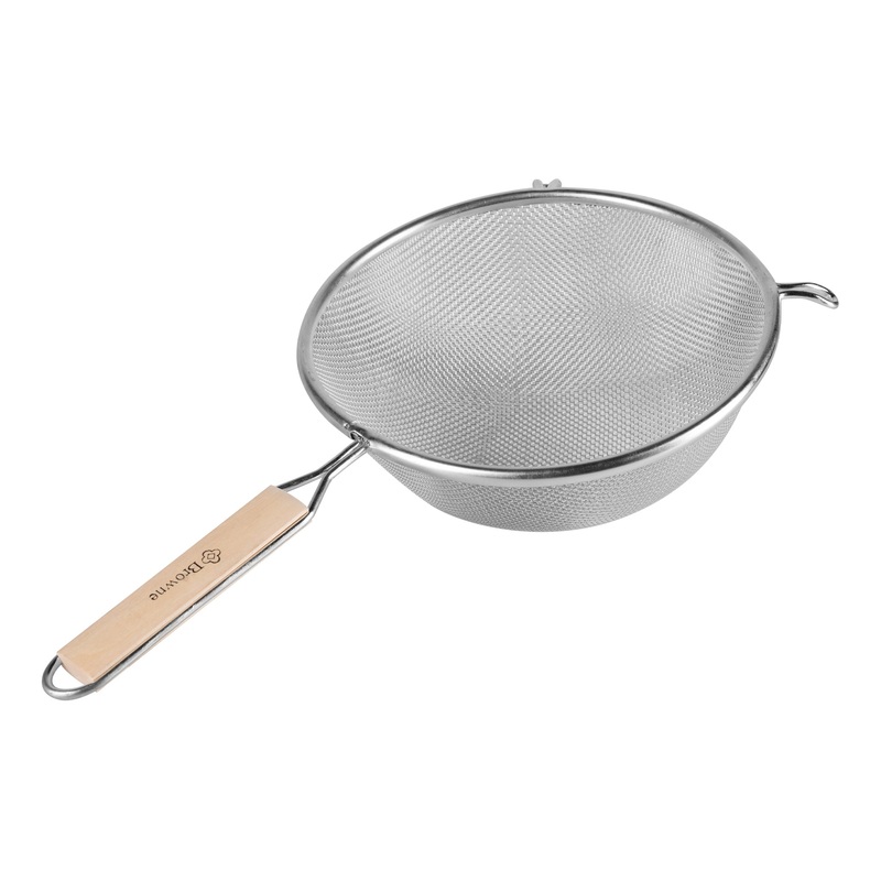 Browne Single Mesh Medium Strainer, 5.5", Wood Handle
