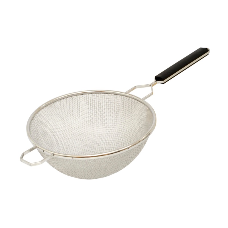 Browne Single Mesh Medium Strainer, 8", Stainless Steel w Plastic Handle