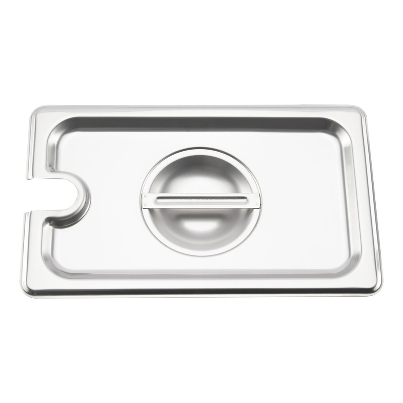 Browne Slotted Food Pan Cover, 1/4 Size, Stainless Steel