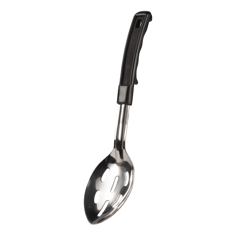 Browne Slotted Serving Spoon, 11", Black Handled
