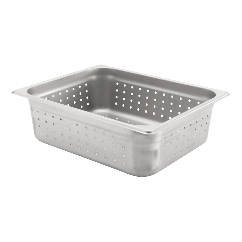 Browne Half Size Perforated Food Pan, 4" Deep, 24 Gauge Stainless Steel