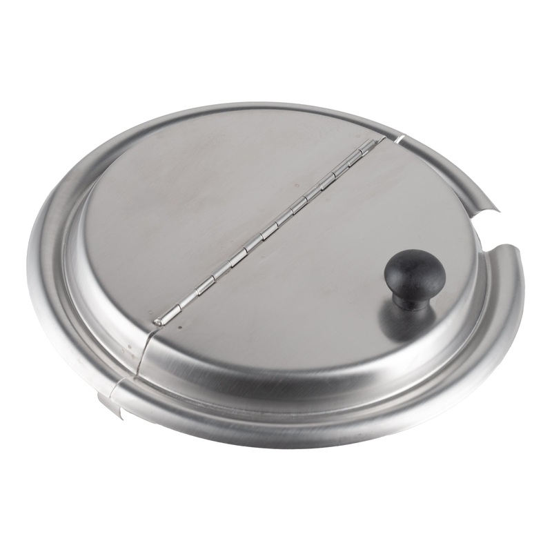 Browne Hinged Round Insert Cover, 7.1 qt, Stainless Steel
