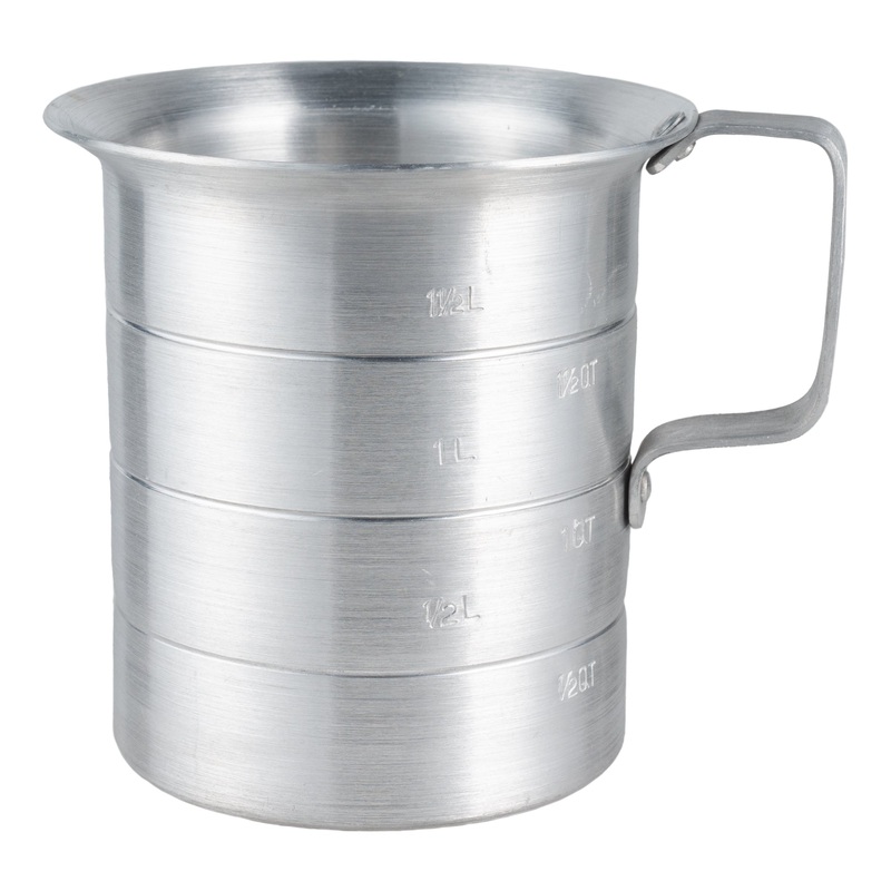 Browne Liquid Measuring Cup with Handle, 2 qt, Aluminum