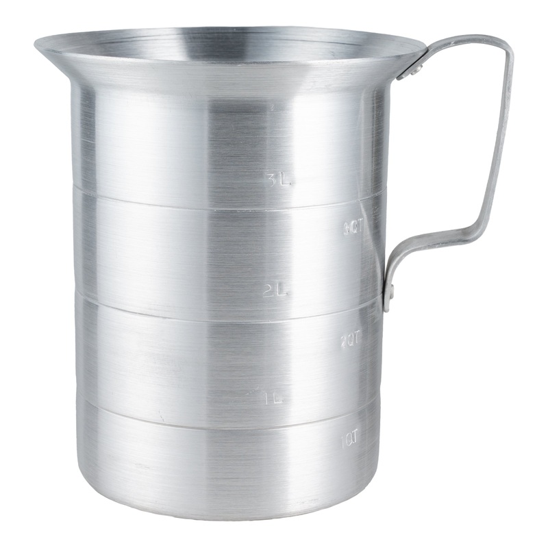 Browne Liquid Measuring Cup with Handle, 4 qt, Aluminum