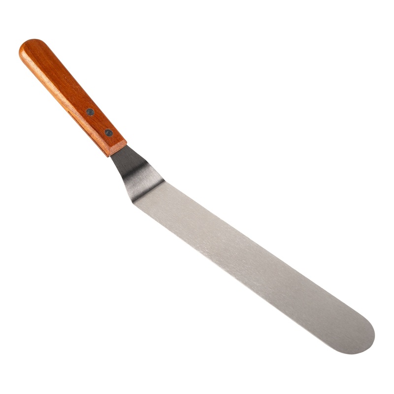 Browne Offset Spatula, 10", Wood Handle