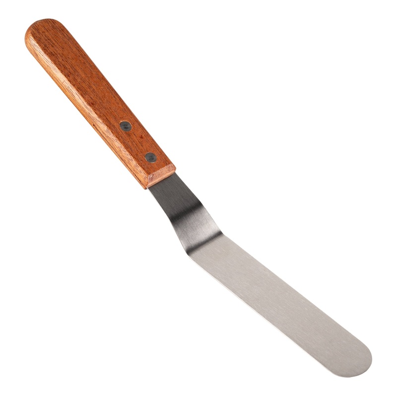 Browne Offset Spatula, 6", Wood Handle