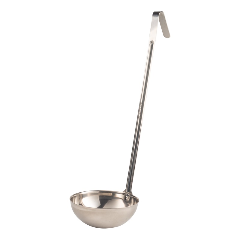 Browne Optima One-Piece Ladle, 24 oz, Stainless Steel