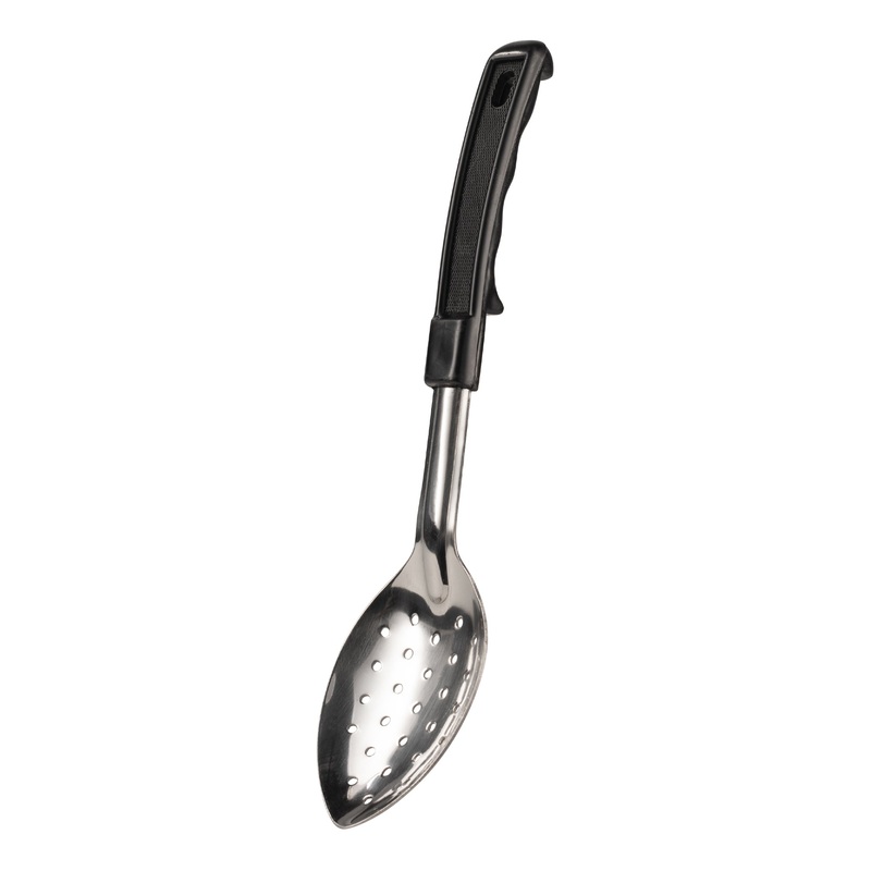 Browne Perforated Serving Spoon, 11", Black Handled