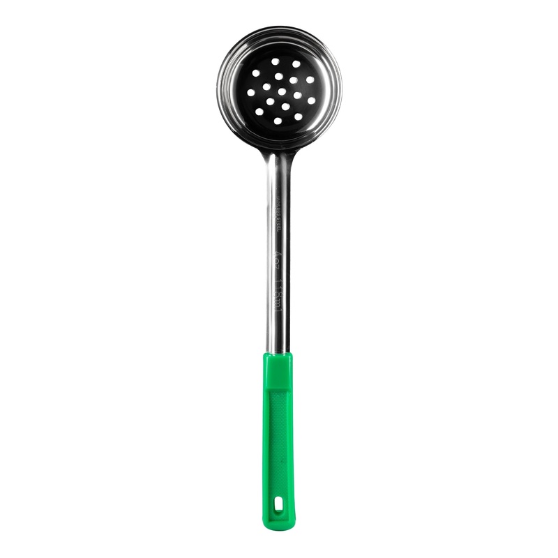 Browne Perforated Spoodle, 4 oz, Stainless Steel, Plastic Handle