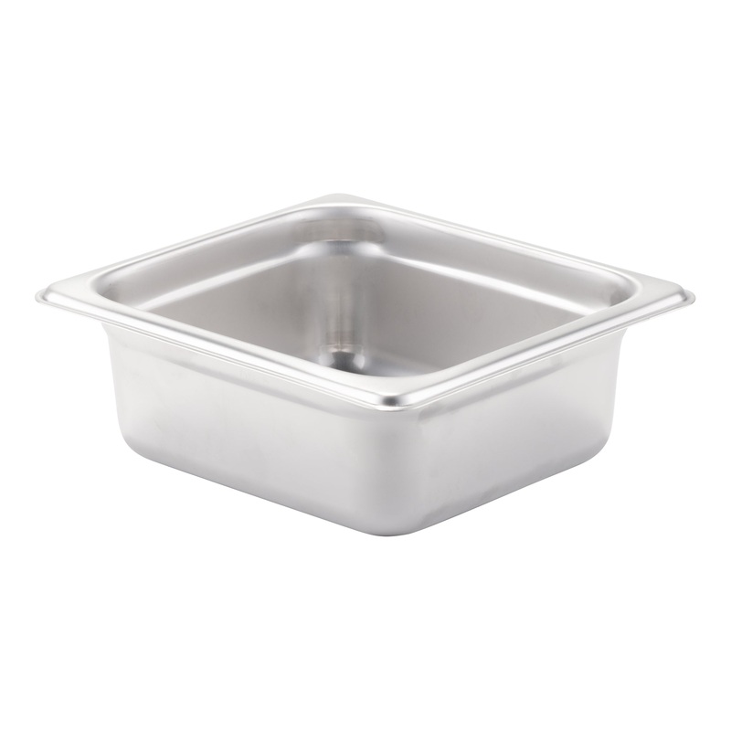 Browne 1/6 Size Food Pan, 2.5" Deep, 24 Gauge Stainless Steel