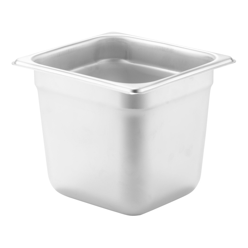 Browne 1/6 Size Food Pan, 6" Deep, 24 Gauge Stainless Steel