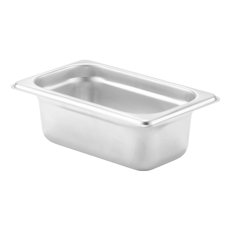Browne 1/9 Size Food Pan, 2.5" Deep, 24 Gauge Stainless Steel
