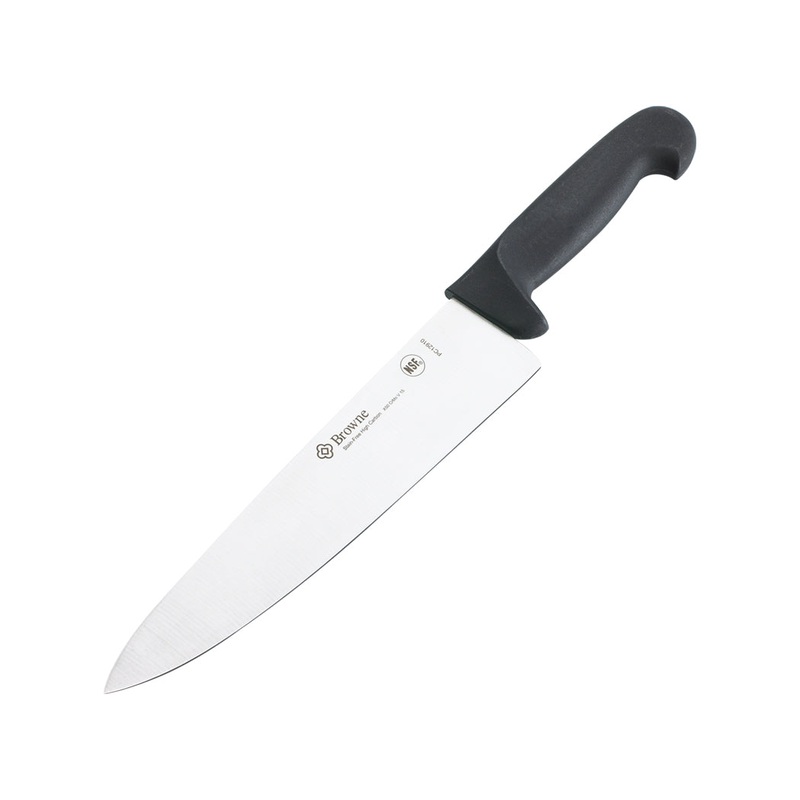 Browne Chef Knife, 10", Black Polypropylene Handle